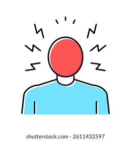 anger psychological problems color icon vector. anger psychological problems sign. isolated symbol illustration