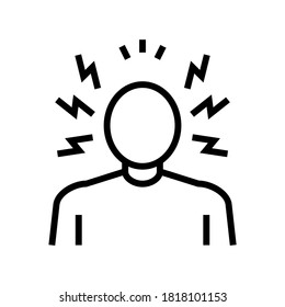 vector de icono de la línea de problemas psicológicos de ira. signo de problemas psicológicos de ira. símbolo de contorno aislado ilustración negra