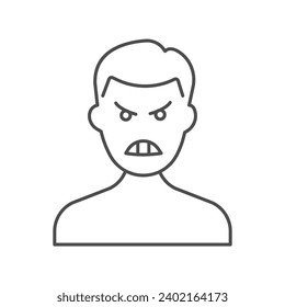 Anger, Rage, Frustration, thin line icon, grey outline icon, pixel perfect icon