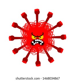 Anger red face. Evil sign. Vector illustration
