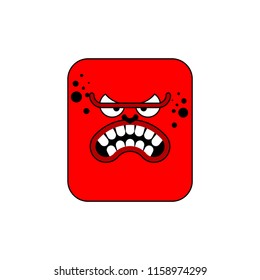Anger red face icon. Evil worker. Angry red boss. Vector illustration