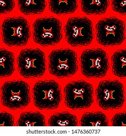 Anger red pattern seamless. Evil background. Vector texture