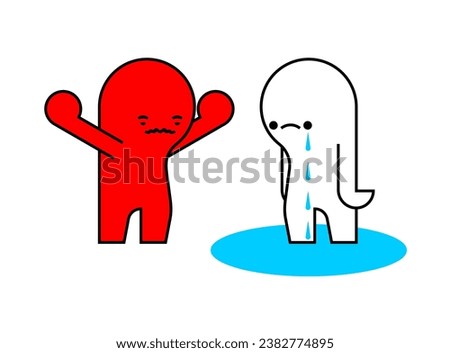 Anger and sadness in relationships. One screams at the other. The concept of quarrel and resentment