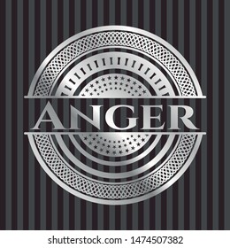Anger silver emblem or badge. Vector Illustration. Mosaic.