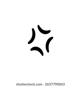 Anger Symbol Black Vector Set