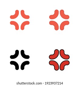 Anger symbol icon set. Simple glyph, solid, filled outline, flat style. Vector illustration isolated on white background. EPS 10