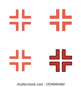 Anger symbol icon set. Simple glyph, solid, filled outline, flat style. Vector illustration isolated on white background. EPS 10