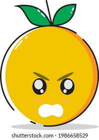 The anger of this pack of citrus fruit to the point of furrowing his eyebrows and screaming.