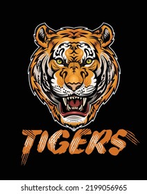 Anger Tiger Face Color Tattoo