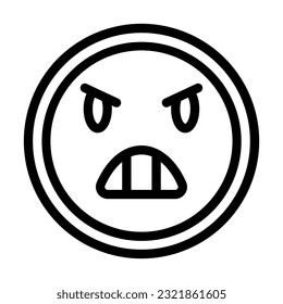 Anger Vector Thick Line Icon For Personal And Commercial Use.
