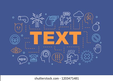 Anger word concepts banner. Presentation, website. Stress and burnout. Irritation. Revenge. Isolated lettering typography idea with linear icons. Vector outline illustration