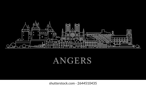 "Angers France Skyline Silhouette Vetor" (em inglês).
