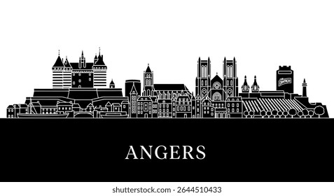 Angers Skyline com France Cityscape Vetor.