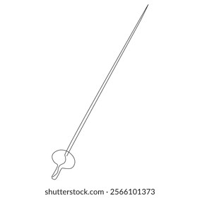 Anggar sword continuous line. Continuous one line drawing anggar sword. Sport, fight  concept. Single line drawing