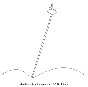 Anggar sword continuous line. Continuous one line drawing anggar sword. Sport, fight  concept. Single line drawing