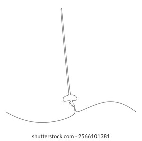 Anggar sword continuous line. Continuous one line drawing anggar sword. Sport, fight  concept. Single line drawing