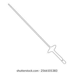 Anggar sword continuous line. Continuous one line drawing anggar sword. Sport, fight  concept. Single line drawing