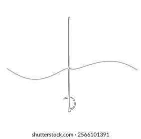 Anggar sword continuous line. Continuous one line drawing anggar sword. Sport, fight  concept. Single line drawing