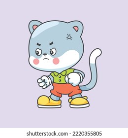 Vector de caricatura de gato enojado