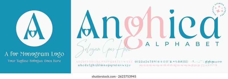Anghica Elegance The Refined Monogram Typeface for Stylish Branding Font alphabet