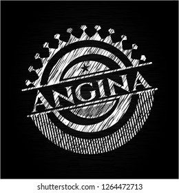 Angina chalkboard emblem on black board