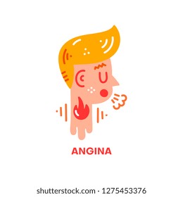 Angina flat icon. Vector illustration
