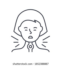 Angina icon, linear isolated illustration, thin line vector, web design sign, outline concept symbol with editable stroke on white background.