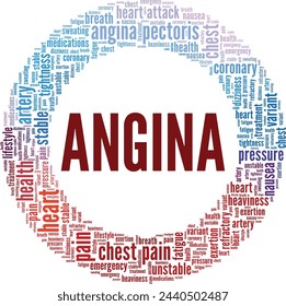 Angina Pectoris word cloud conceptual design isolated on white background.