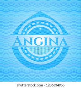 Angina water badge background.