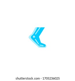 angkel icon. simple, flat, blue. medical and health icon.