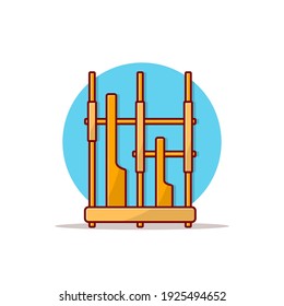 Angklung Cartoon Vector Icon Illustration. Traditional Musical Instrument. Good Used for Greeting Card, Poster, Brochure, Social Media Post, Wallpaper, Etc