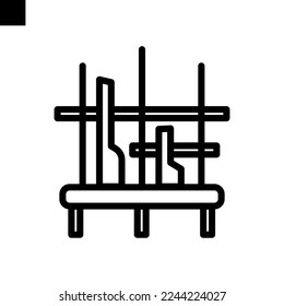 vector de estilo de línea de icono de angklung