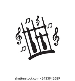 Angklung icon vector illustration template design