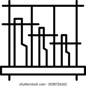 Angklung Vector Line Icon Design
