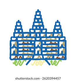 angkor wat doodle icon sketch vector. angkor wat sign. isolated symbol illustration