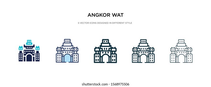 angkor wat icon in different style vector illustration. two colored and black angkor wat vector icons designed in filled, outline, line and stroke style can be used for web, mobile, ui