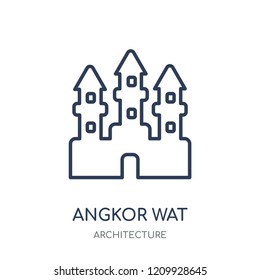 Angkor wat icon. Angkor wat linear symbol design from Architecture collection. Simple outline element vector illustration on white background.