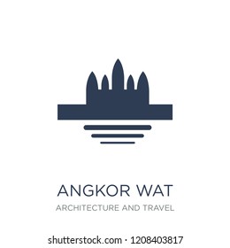 Angkor wat icon. Trendy flat vector Angkor wat icon on white background from Architecture and Travel collection, vector illustration can be use for web and mobile, eps10