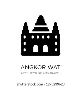 angkor wat icon vector on white background, angkor wat trendy filled icons from Architecture and travel collection, angkor wat simple element illustration