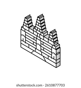 angkor wat isometric icon vector. angkor wat sign. isolated symbol illustration