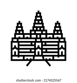 angkor wat line icon vector. angkor wat sign. isolated contour symbol black illustration
