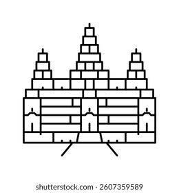 angkor wat line icon vector. angkor wat sign. isolated contour symbol black illustration