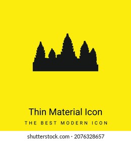 Angkor Wat minimal bright yellow material icon