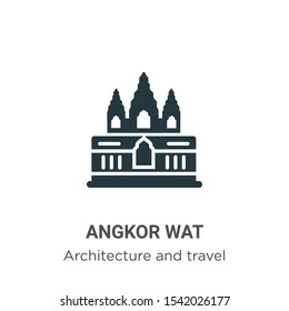 Angkor wat vector icon on white background. Flat vector angkor wat icon symbol sign from modern architecture and travel collection for mobile concept and web apps design.