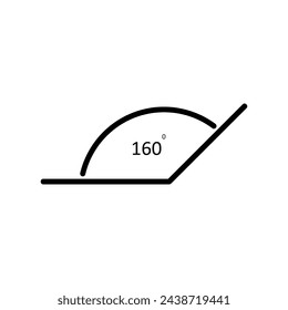 Angle of 160 degrees icon. simple flat vector illustration on white background..eps