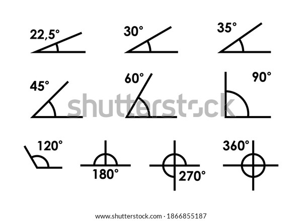 Angle 180 453090 Degrees Vector Illustration Stock Vector Royalty Free 1866855187 Shutterstock 4107