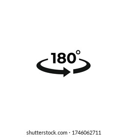 Angle 180 degrees icon.180 degrees rotation symbol