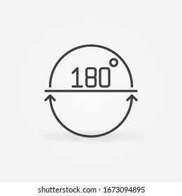 Angle 180 degrees outline vector concept icon or design element