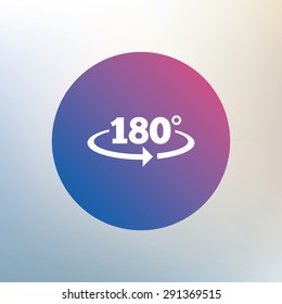 Angle 180 degrees sign icon. Geometry math symbol. Icon on blurred background. Vector