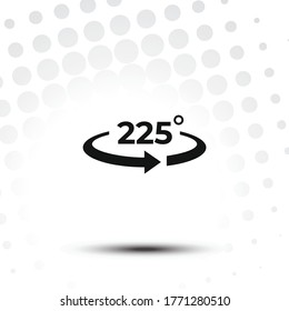 Angle 225 degrees  icon.225 degrees rotation symbol